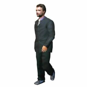 Character Business Man Walking Down 3d model
