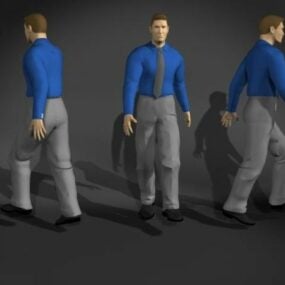 مدل 3 بعدی شخصیت ژست پیاده روی مرد تجاری
