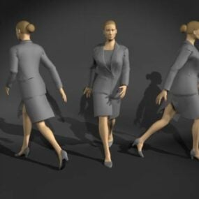 Character Business Woman In Uniforms Suit 3d model