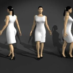 Femme d'affaires en pose de marche modèle 3D