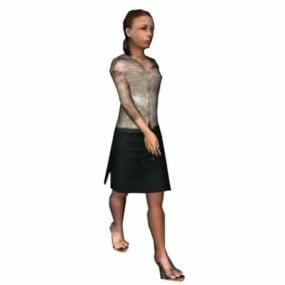 Character Business Woman Walking 3d model