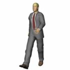 Персонаж бизнесмен в сером костюме