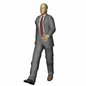 Character Businessman In Grey Suit 3d model