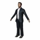 Character Businessman Standing T-pose