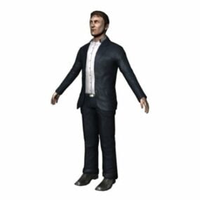 Character Businessman Standing T-pose 3d model