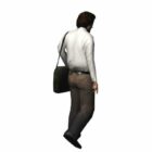 Character Businessman Standing With Bag