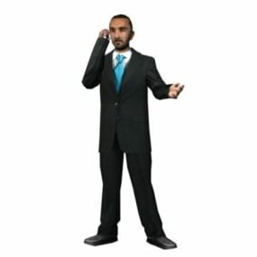 Character Businessman Talking On Phone 3d model