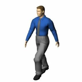 شخصیت تاجر در حال پیاده روی مدل سه بعدی