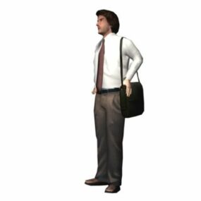 Charakter obchodník s Aktovkou 3D modelem