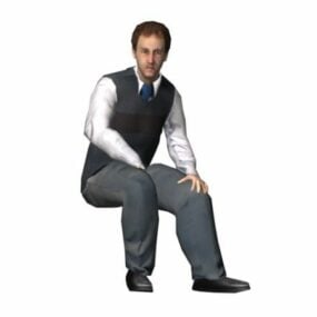 Businessperson Sitting Character 3d model