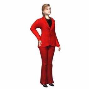 Takım Elbiseli Karakter İş Kadını 3D model
