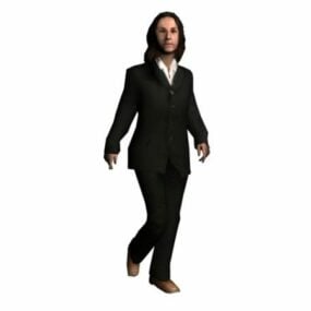 Karakter forretningskvinne Walking 3d-modell