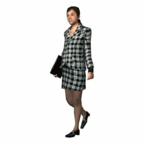 Character Businesswoman With Folder 3d model