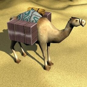 3д модель африканского верблюда в пустыне