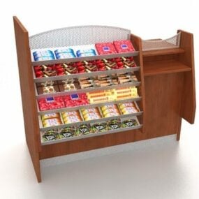 Rak Paparan Kedai Gula-gula model 3d
