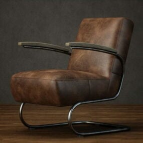 Cantilever Leather Armchair 3d model