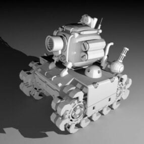 3д модель мультяшного армейского танка