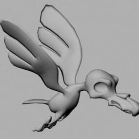 דגם תלת מימד של אנימציה לציפורים מצוירות