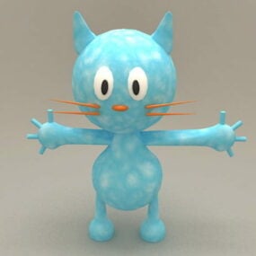 Cartoon Blue Cat 3d model