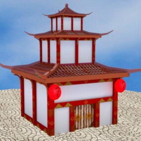 Temple du Bouddha de dessin animé modèle 3D