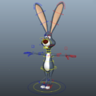 Personaje de Cartoon Bunny Rabbit Rig
