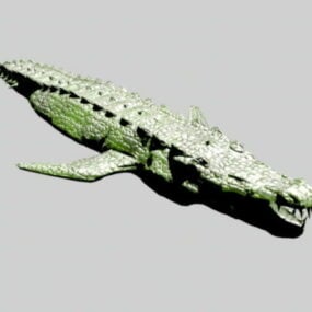 Cartoon Crocodile Low Poly 3d model