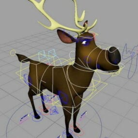 Tegneserie Deer Rig 3d-modell