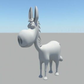 Modelo 3d de burro de desenho animado