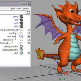 Cartoon Dragon Rigged 3d model