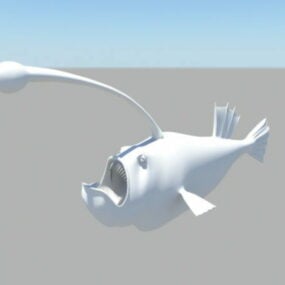 نموذج كارتون السمك الوحش ثلاثي الأبعاد