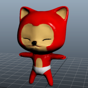 Charakter Cartoon Fox Kid 3D-Modell