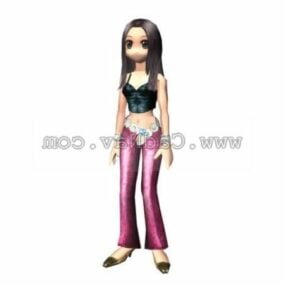 Cartoon-Charakter-Spiel, weibliches Charakter-3D-Modell