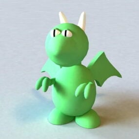 Kreslený 3D model zeleného draka