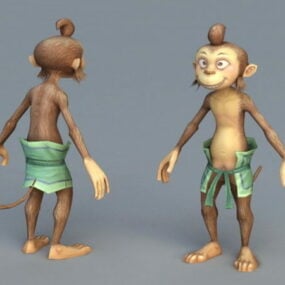 3д модель мультяшного человека-обезьяны