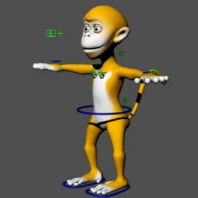 Cartoon Monkey Rig 3d model