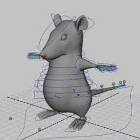 Cartoon Mouse Rigged 3D-modell