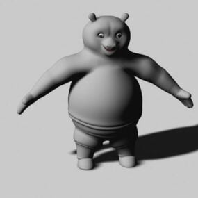 كارتون الباندا الدب نموذج 3D