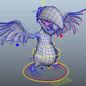 Tecknad papegoja karaktär 3d-modell