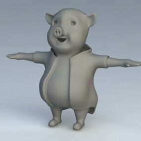 卡通猪3d模型