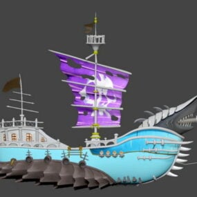 Modello 3d della nave pirata dei cartoni animati