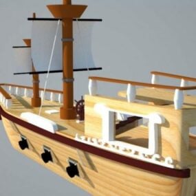 ספינת פיראטים מצוירת דגם תלת מימד