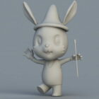 Cartoon Rabbit Magician Character