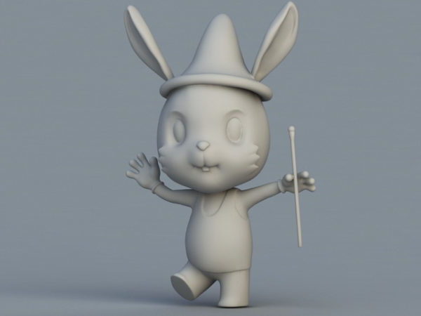 漫画のウサギの魔術師のキャラクター無料3dモデル Obj Open3dmodel