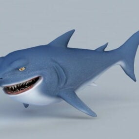 Cartoon Shark Rig 3d model