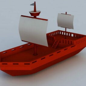 Modello 3d della nave dei cartoni animati