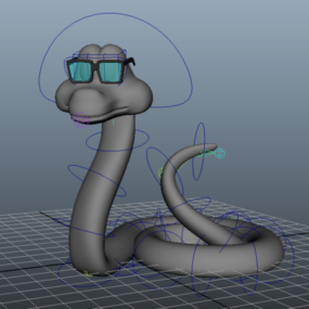Cartoon Snake Rig karakter 3D-model