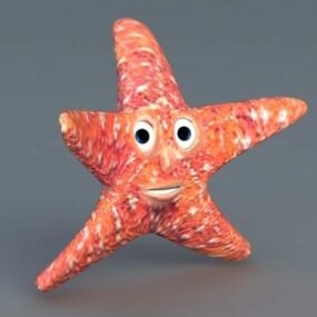 3д модель мультяшной морской звезды