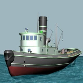 قایق بخار کارتونی مدل سه بعدی