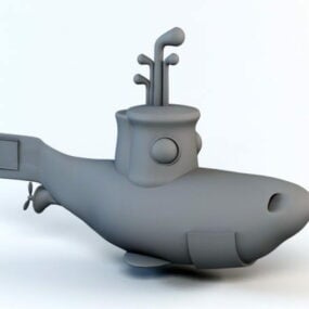 Model 3D Kapal Selam Kartun