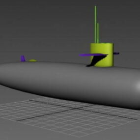 Model 3D łodzi podwodnej z kreskówek